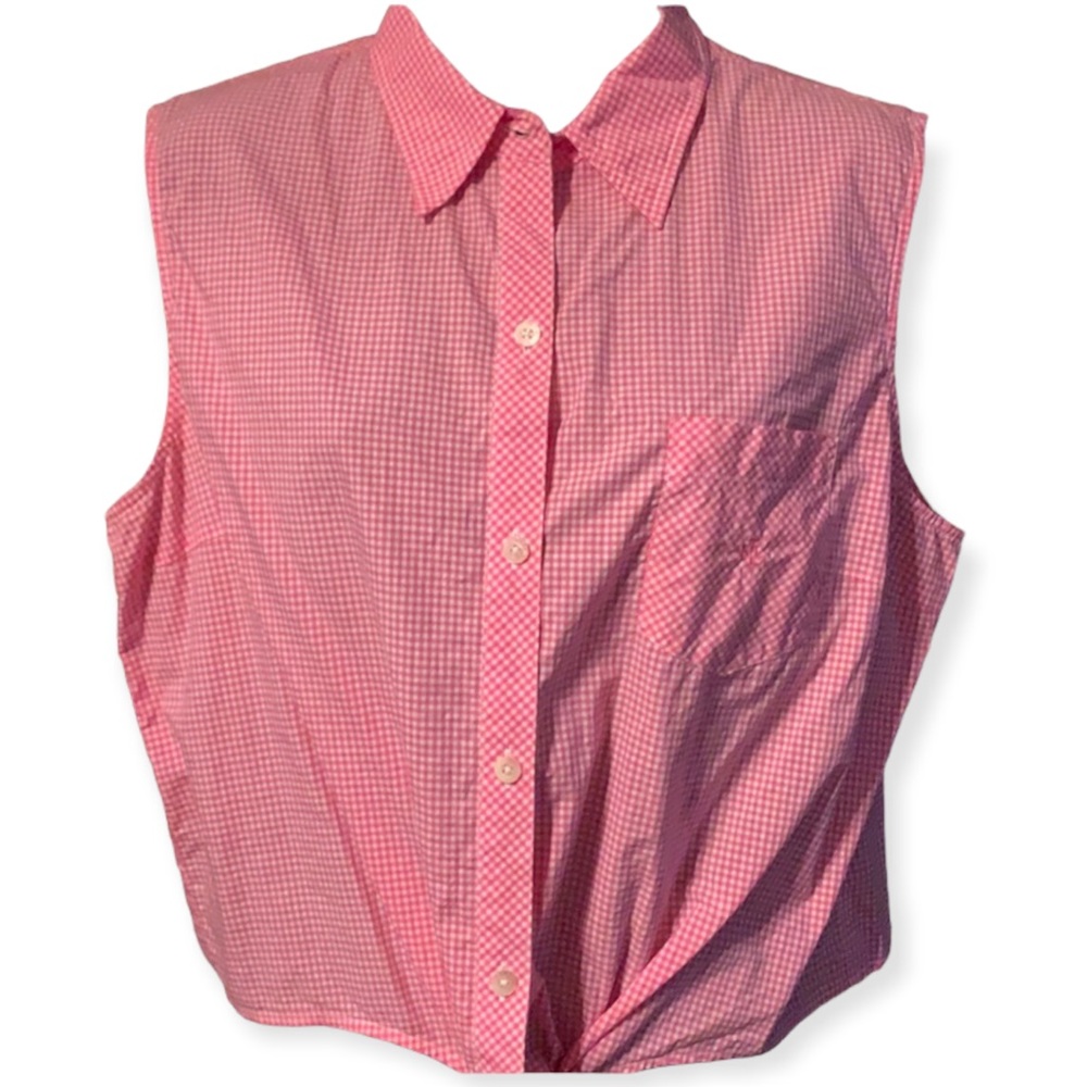 Pink Ralph Lauren Gingham Sleeveless Blouse